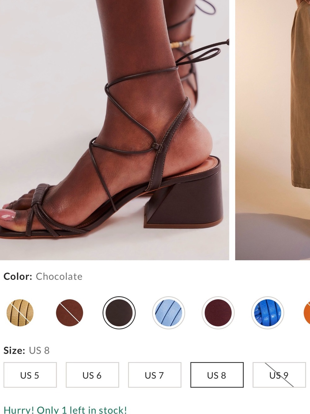Free People Chocolate Lace-Up Block Heel Sandal